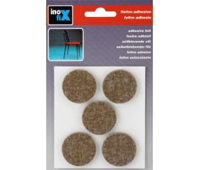 Fieltro lana adhesivo Ø 34 mm / marrón