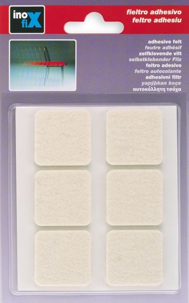 Fieltro lana adhesivo 31x31 mm / blanco