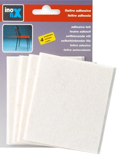 Fieltro lana adhesivo 100 x 85 mm / blanco
