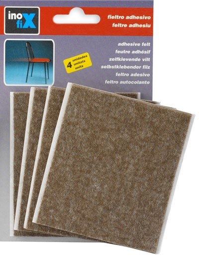 Fieltro lana adhesivo 100 x 85 mm / marrón