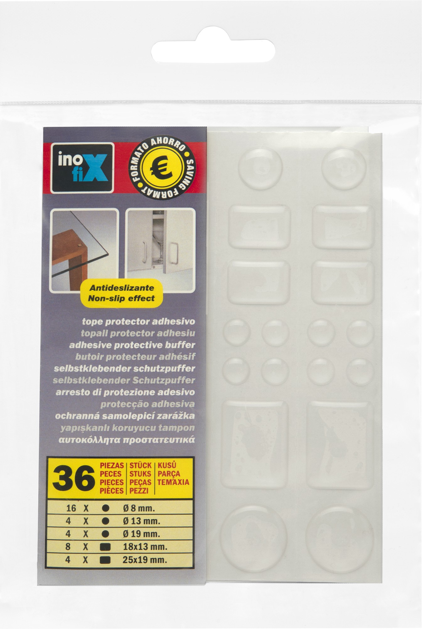 Gotas adhesivas formato multifigura / transparente