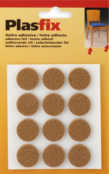 Fieltro sintético adhesivo Ø 22 mm / marrón