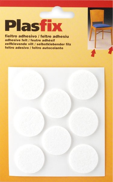 Fieltro sintético adhesivo Ø 27 mm / blanco