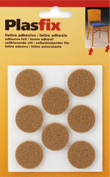 Fieltro sintético adhesivo Ø 27 mm / marrón