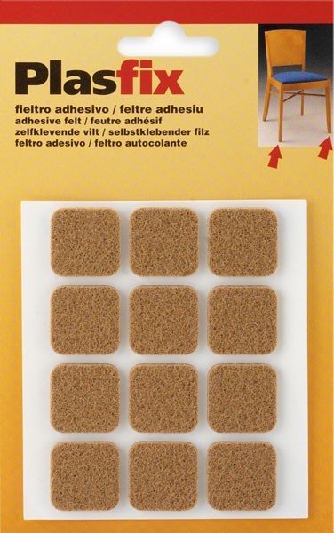 Fieltro sintético adhesivo 22 x 22 mm / marrón