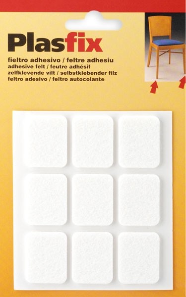 Fieltro sintético adhesivo 29 x 23 mm / blanco