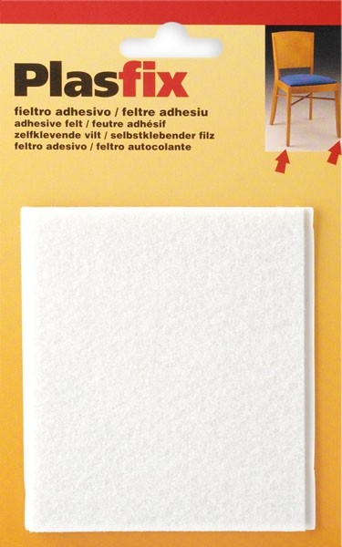 Fieltro sintetico adhesivo 100 x 85 mm  / blanco