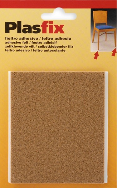 Fieltro sintetico adhesivo 100 x 85 mm  / marrón