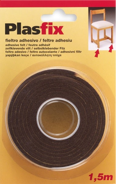 Fieltro sintético adhesivo 25 x 1500 mm / marrón