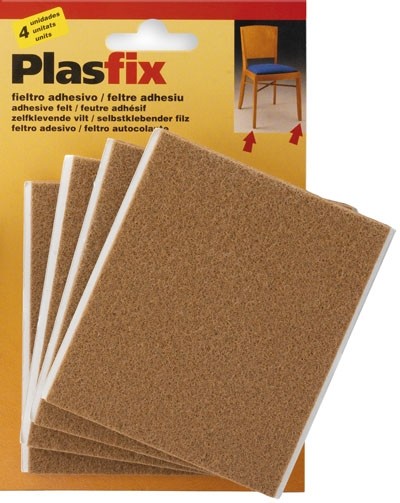 Fieltro sintético adhesivo 100 x 85 mm / marrón