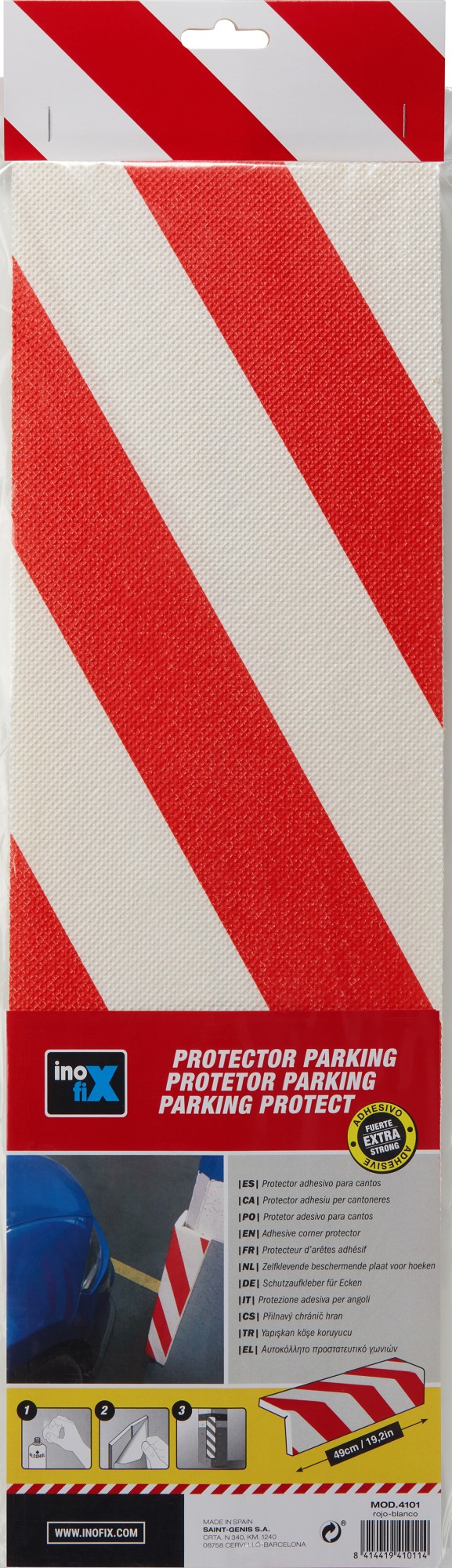 Protector parking para cantos / rojo-blanco