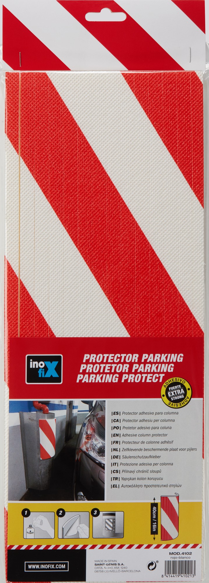 Protector parking para columna / rojo-blanco