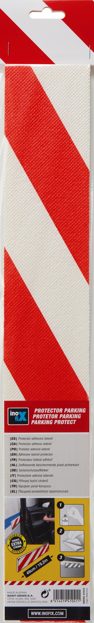 Protector parking lateral / rojo-blanco