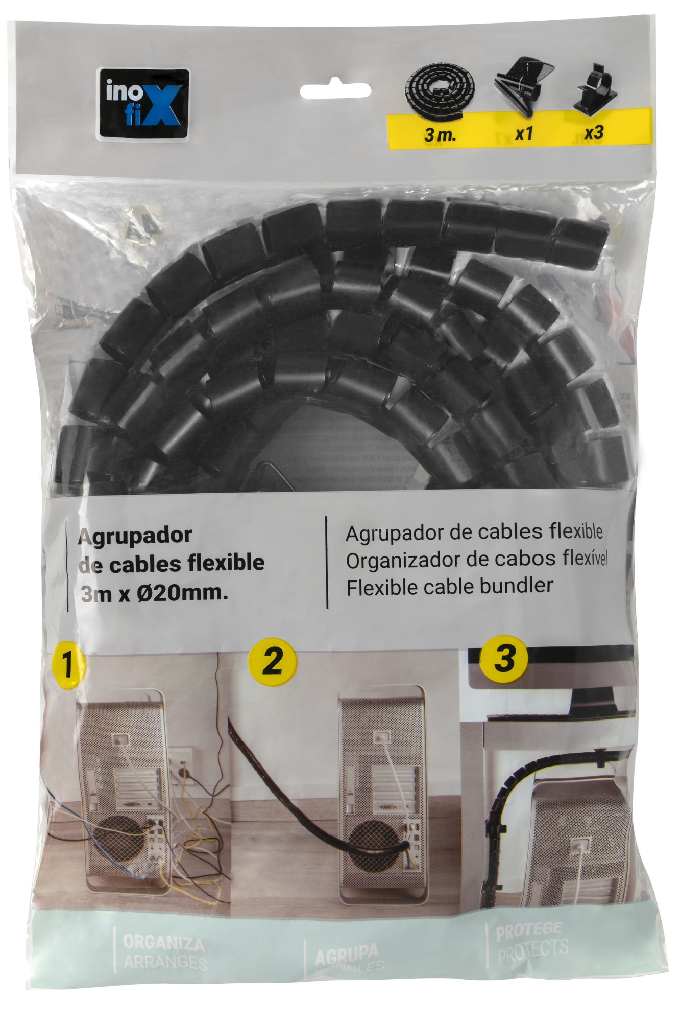Agrupador de cables flexible / negro