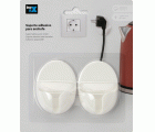 Soporte adhesivo para enchufe / blanco