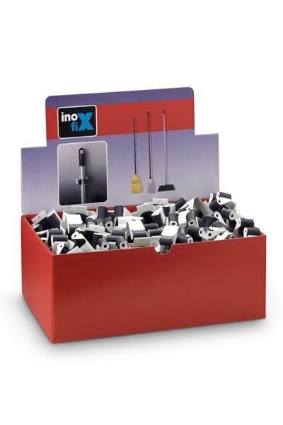 Colgador escobas adhesivo s/c - c/b / blanco