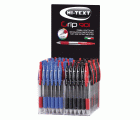 Expositor con 100 bolígrafos de colores surtidos: negro, azul y rojo