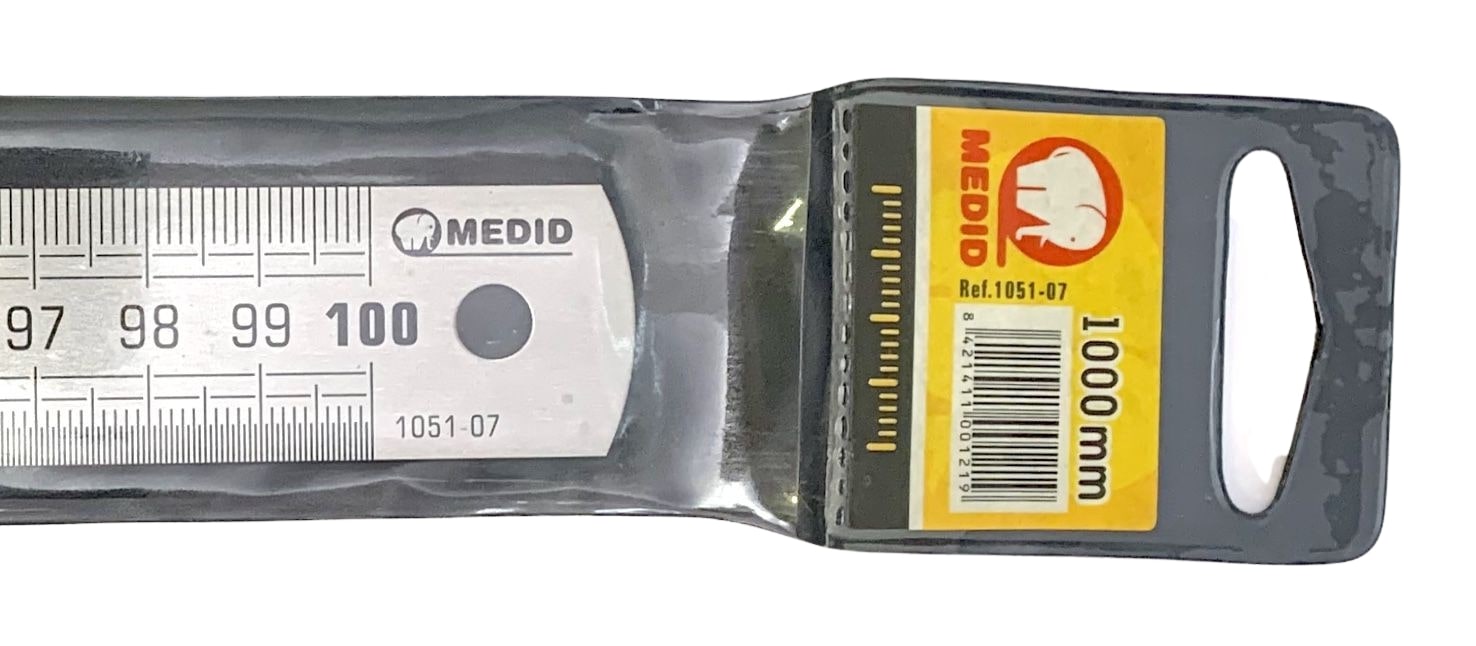Regla flexible mate de acero inoxidable 1000 x 25 x 0,5 mm