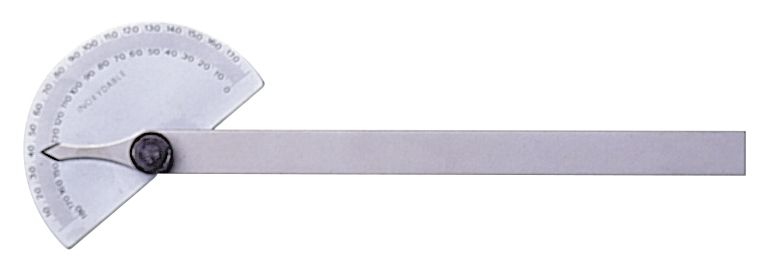 Transportador de ángulos de acero inoxidable 0 - 180º 240 mm