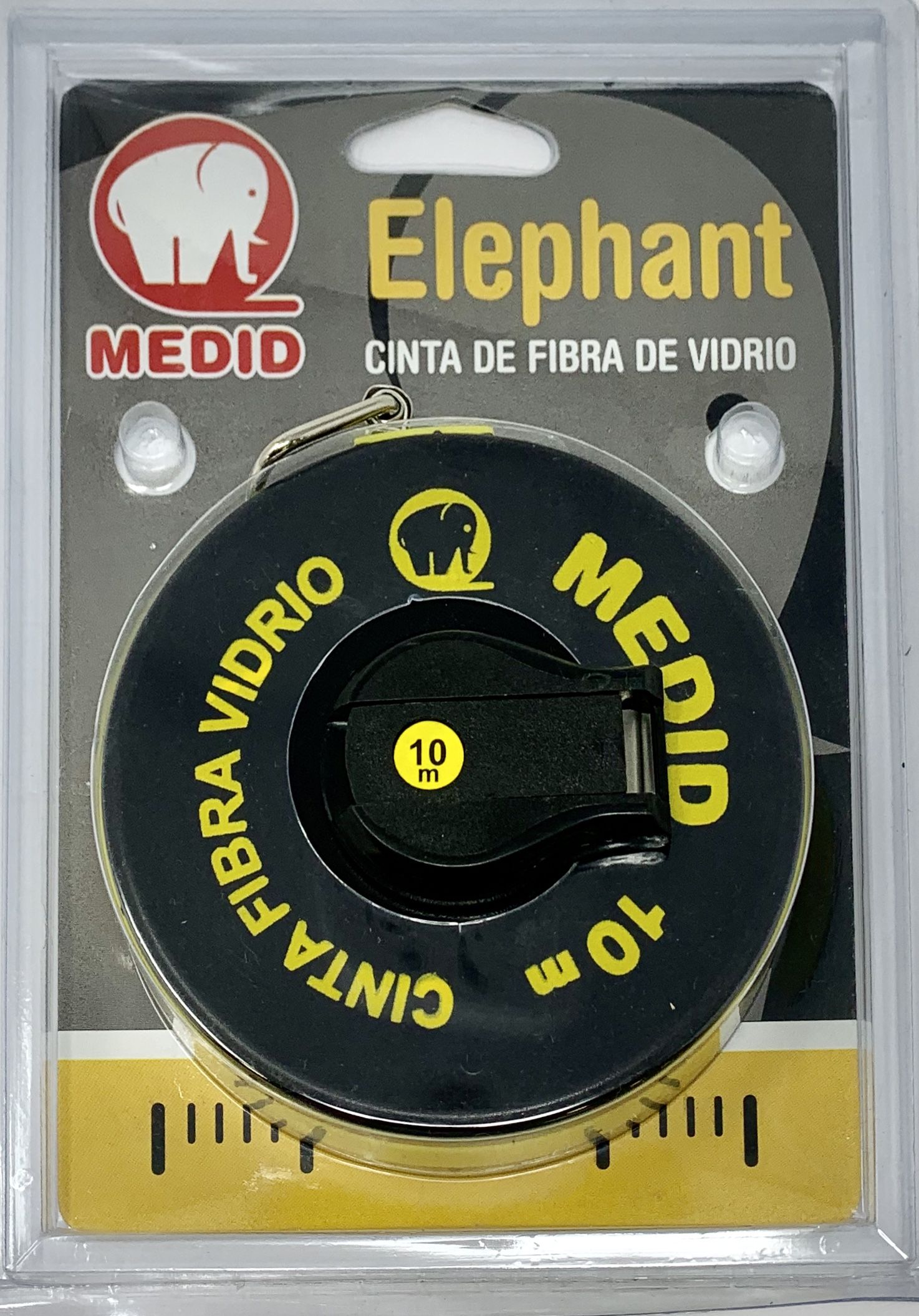 Cinta métrica de fibra de vidrio 10 m x 15 mm \\\"0\\\" en la anilla - ref.121010