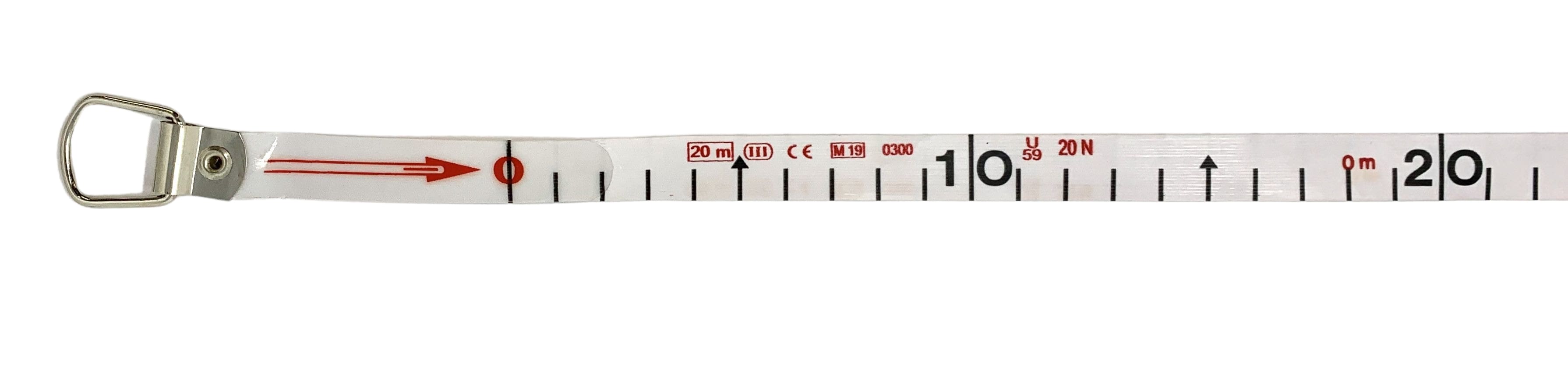 Cinta métrica de fibra de vidrio 20 m x 15 mm \\\"0\\\" decalado - ref.121020D