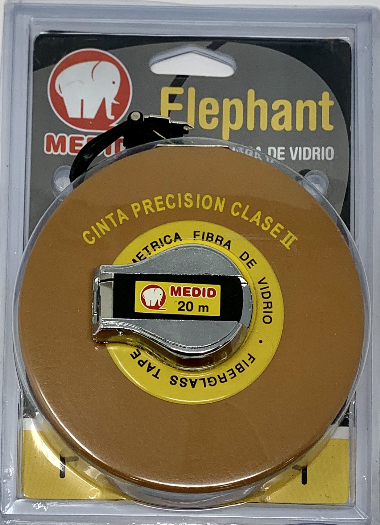 Cinta métrica de fibra de vidrio 20 m x 15 mm Estuche Metal+Piel - ref.136020