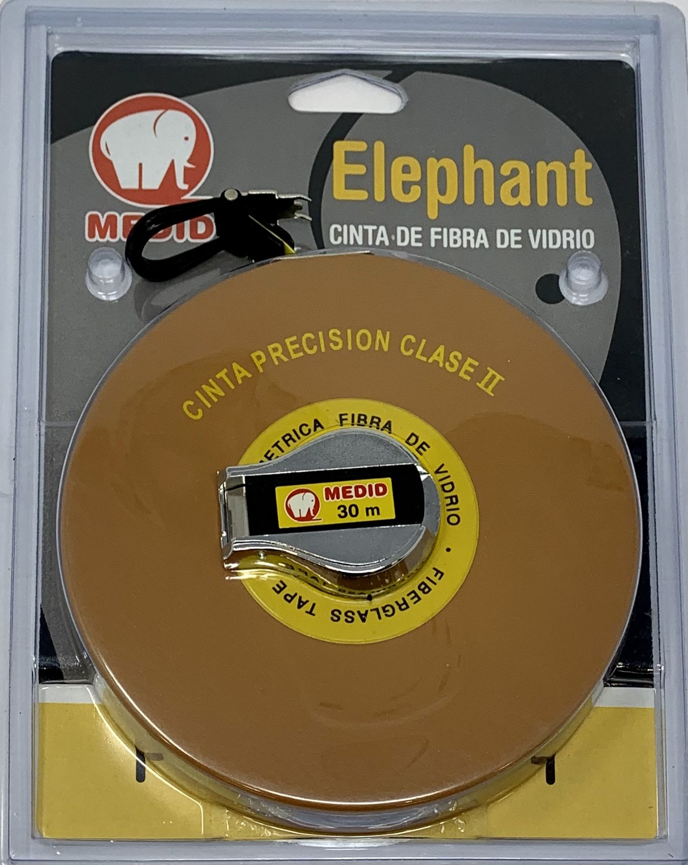 Cinta métrica de fibra de vidrio 30 m x 15 mm Estuche Metal+Piel - ref.136030