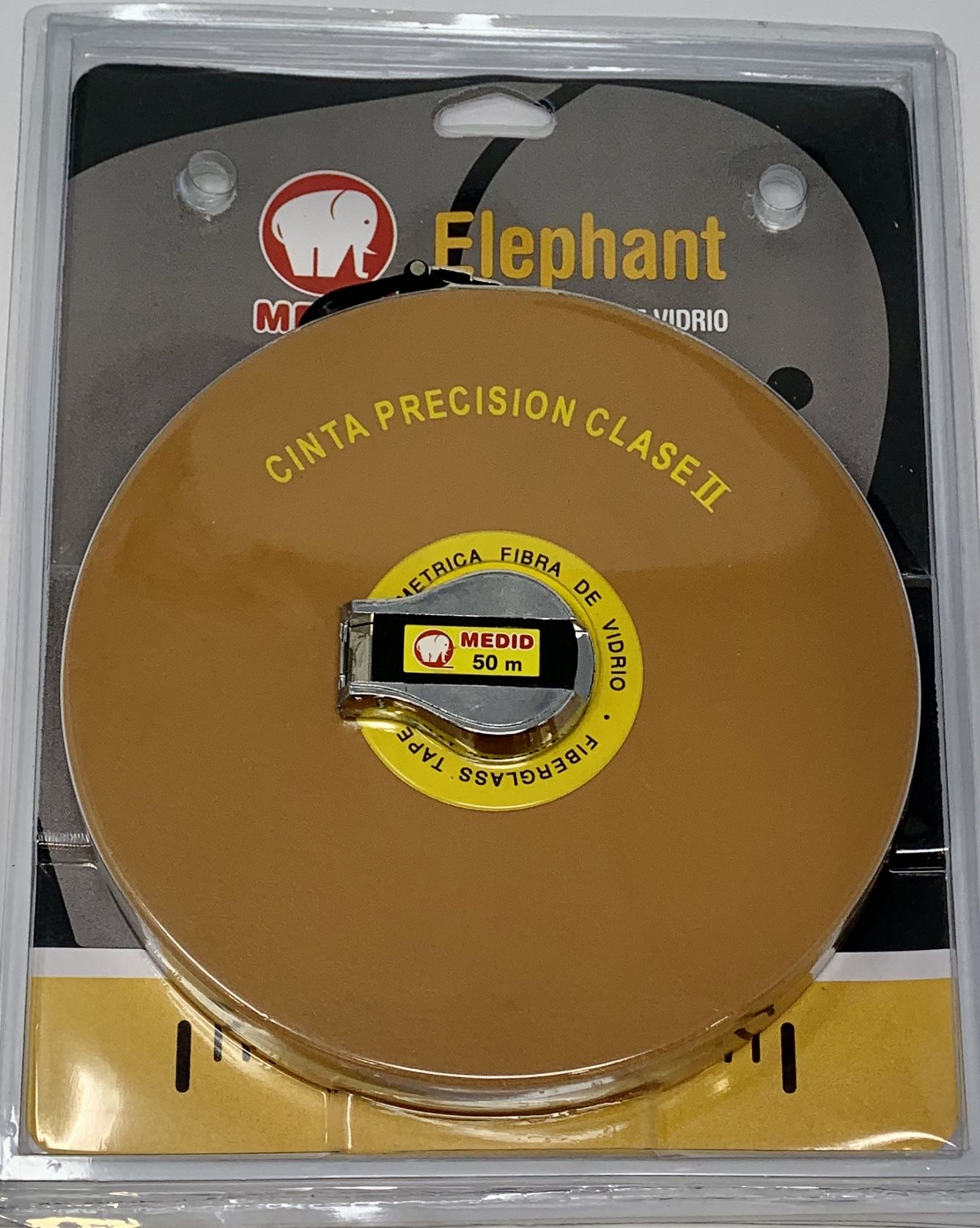 Cinta métrica de fibra de vidrio 50 m x 15 mm Estuche Metal+Piel - ref.136050