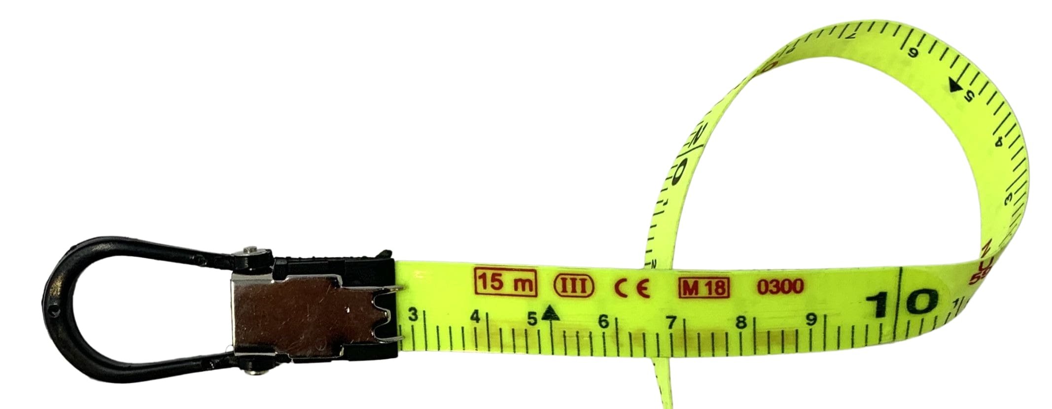 Cinta métrica de fibra de vidrio 50 m x 15 mm Fluorescente Estuche ABS - ref.140050