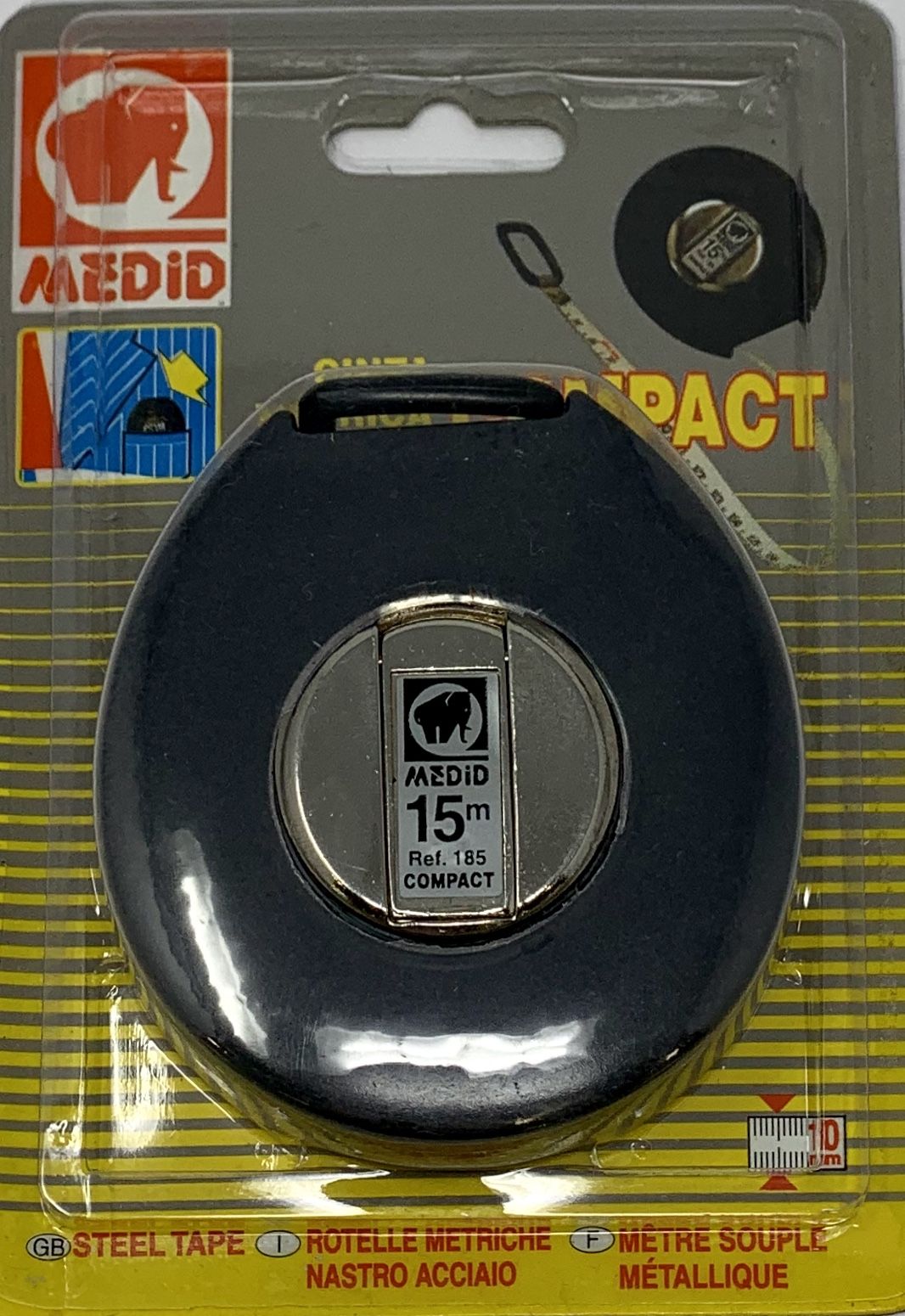 Cinta métrica metálica Compact 15 m x 10 mm estuche ABS - ref.185