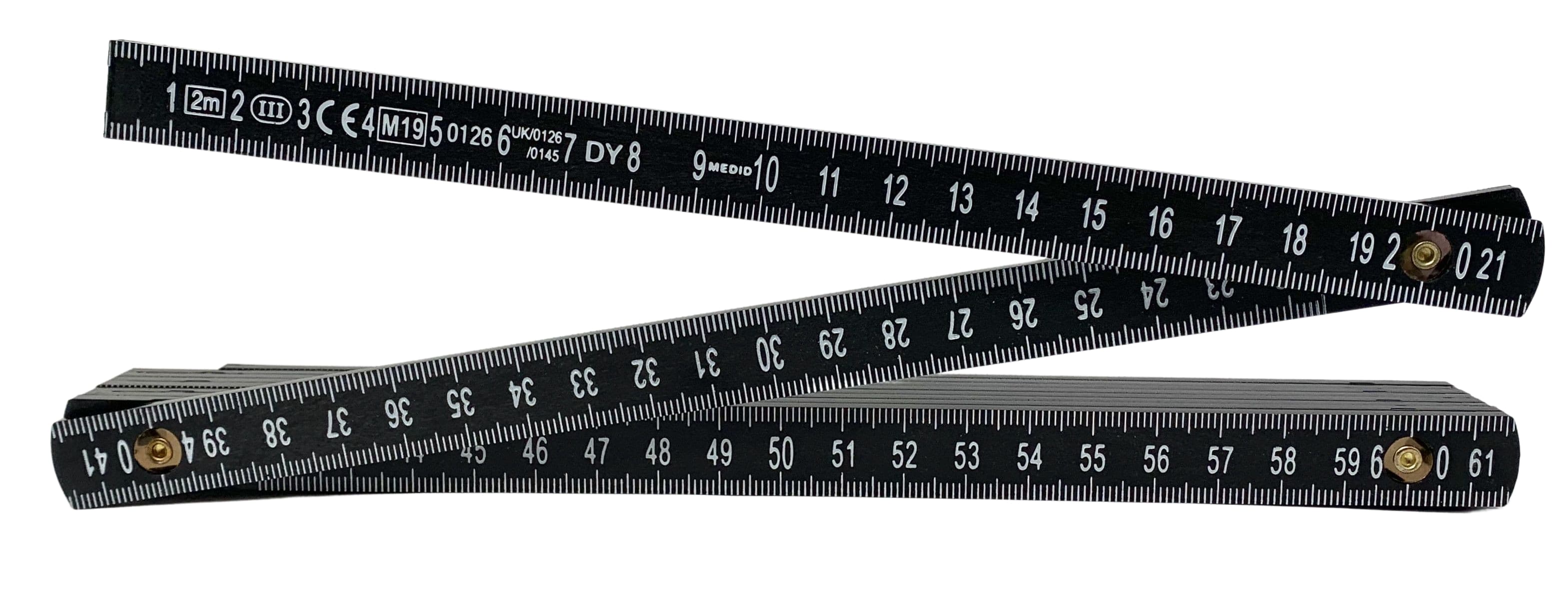 Metro plegable de fibra de vidrio 2 m 10 varillas de color negro - ref.2012