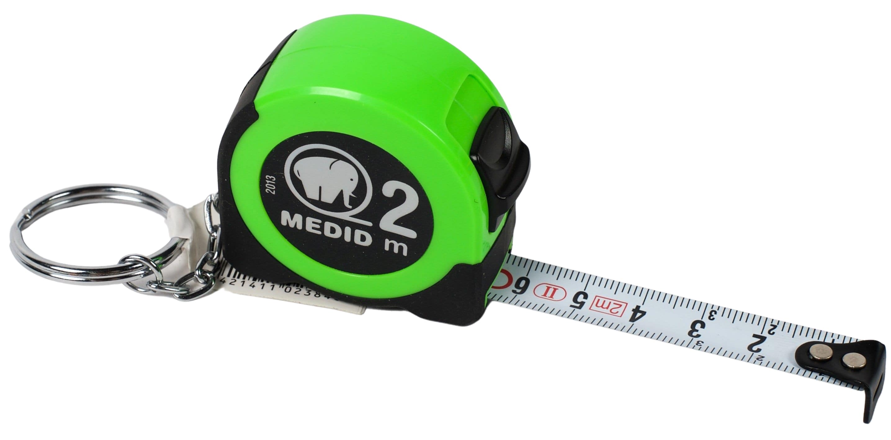 Flexómetro llavero ABS TPR de color verde - ref.201303