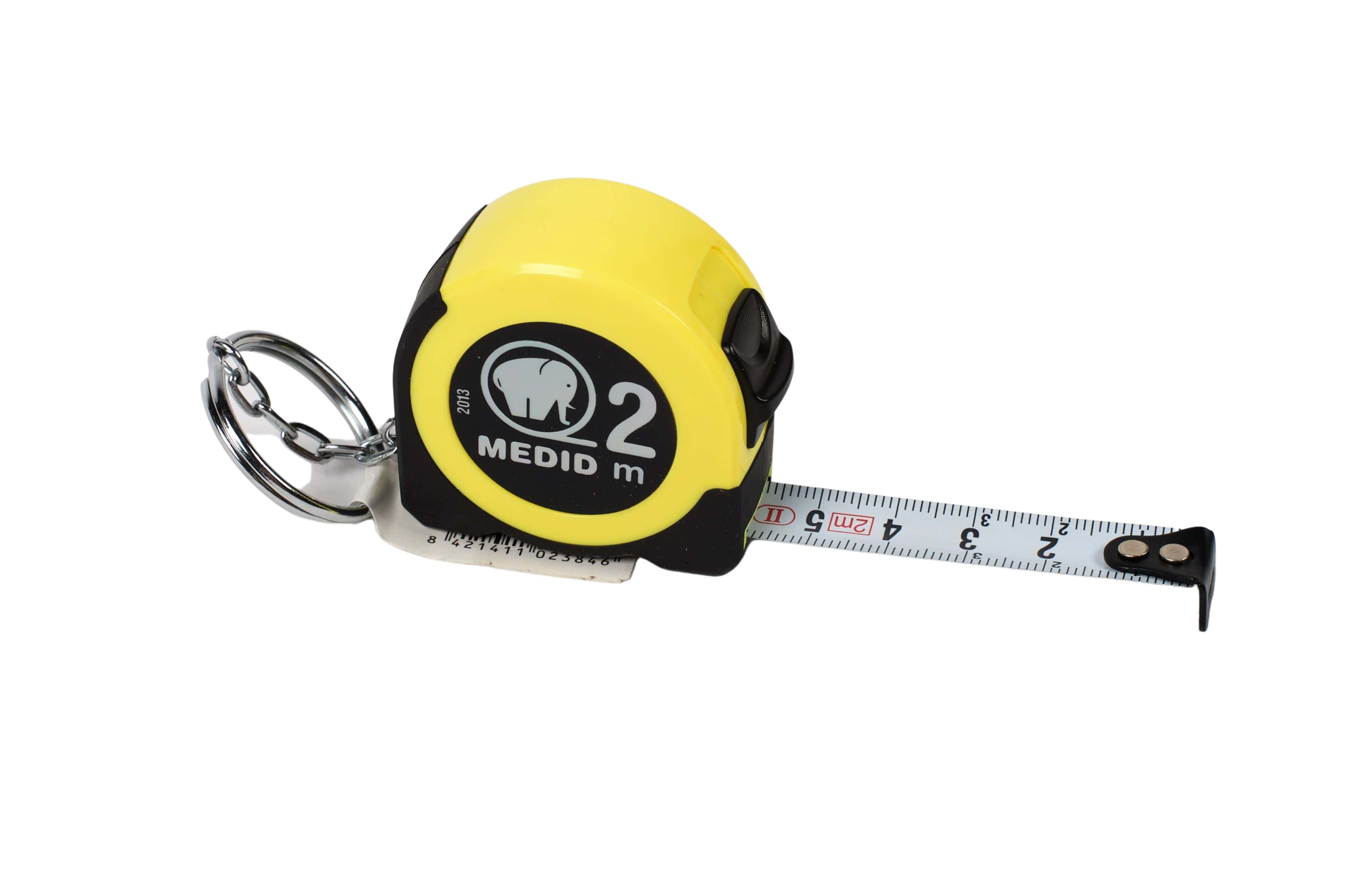 Flexómetro llavero ABS TPR de color amarillo - ref.201304