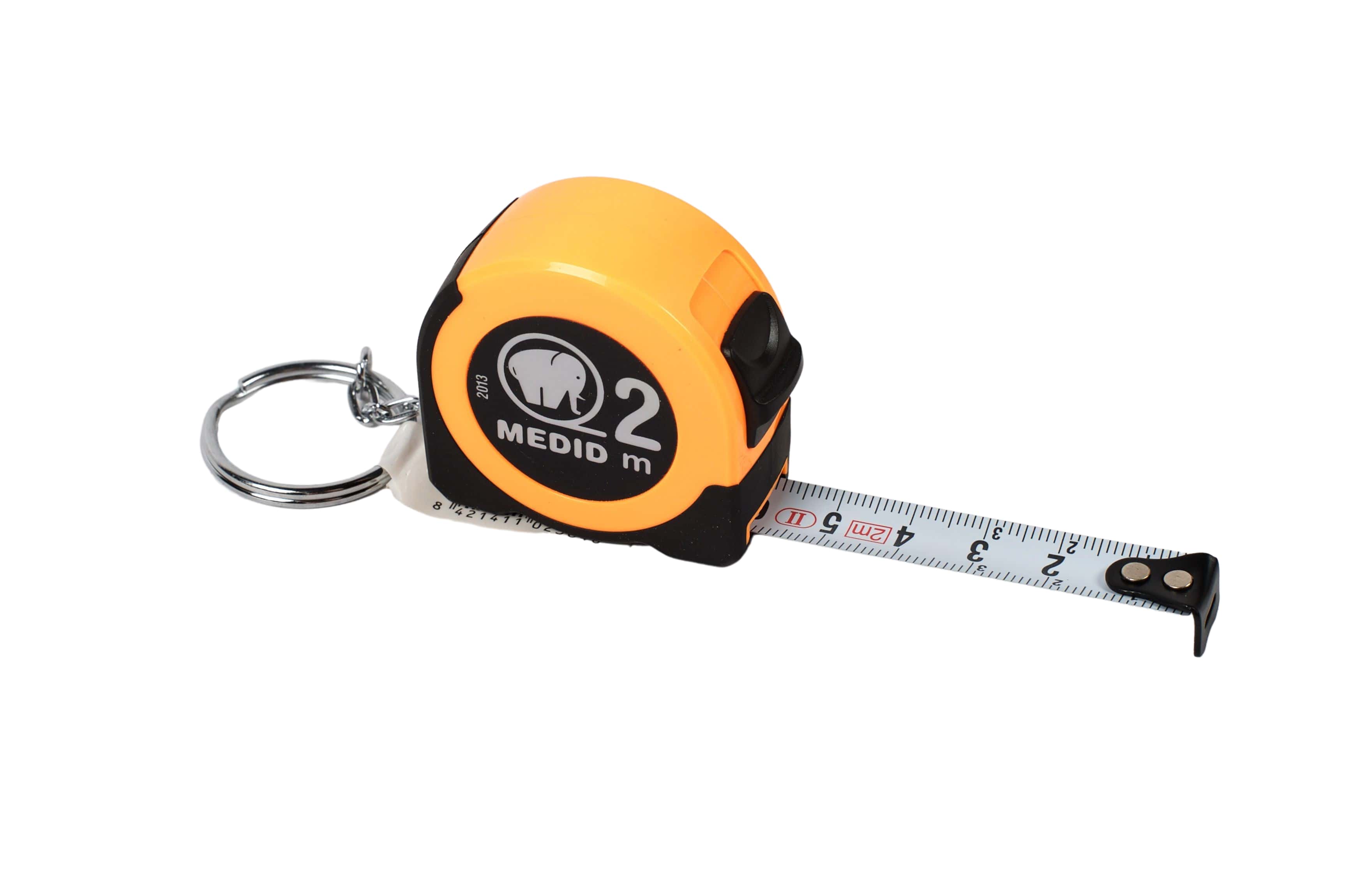 Flexómetro llavero ABS TPR de color naranja - ref.201305