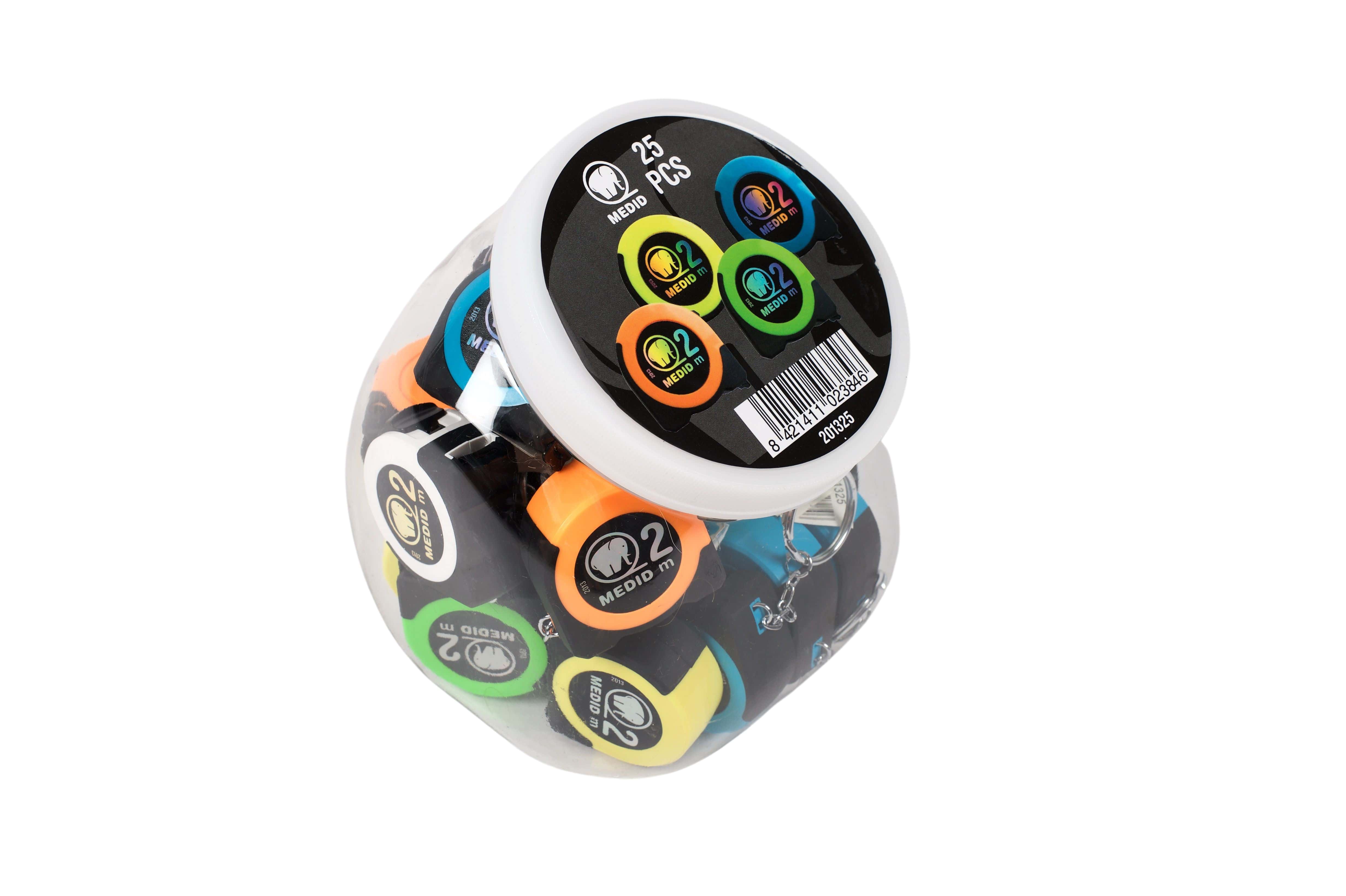 Bote de 25 flexómetros llavero colores - ref.201325