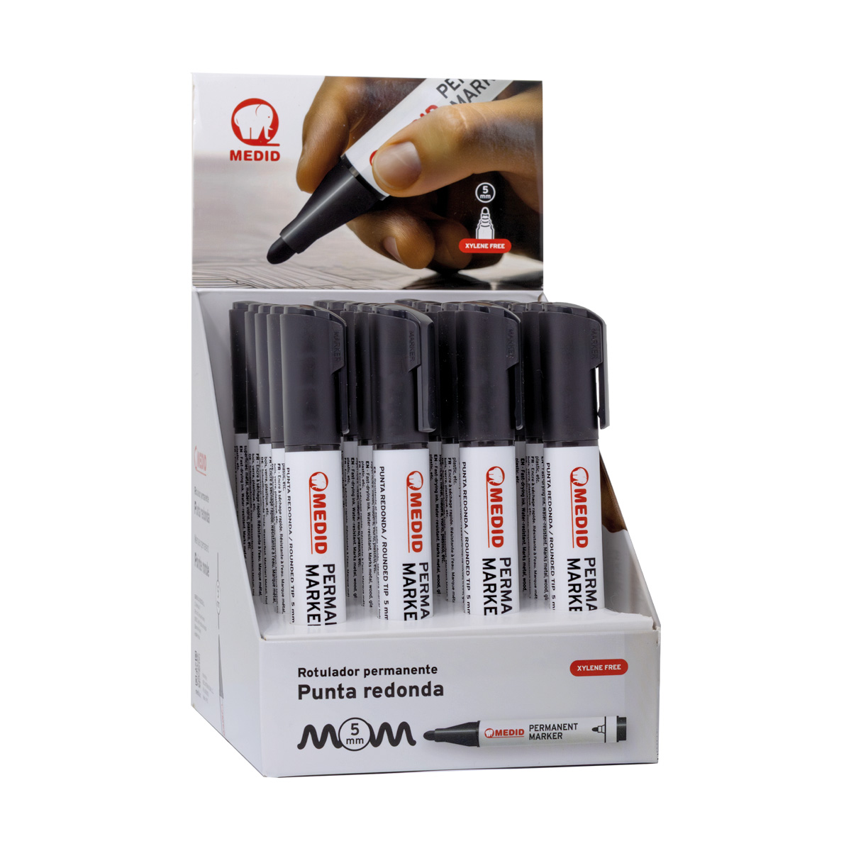 Expositor 20 marcadores punta gruesa MEDID – Negro