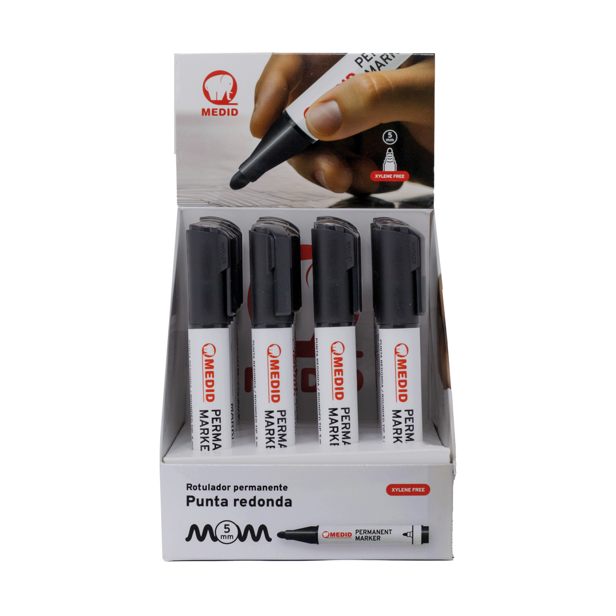 Expositor 20 marcadores punta gruesa MEDID – Negro