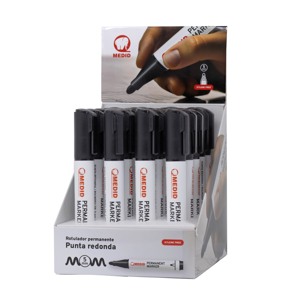 Expositor 20 marcadores punta gruesa MEDID – Negro