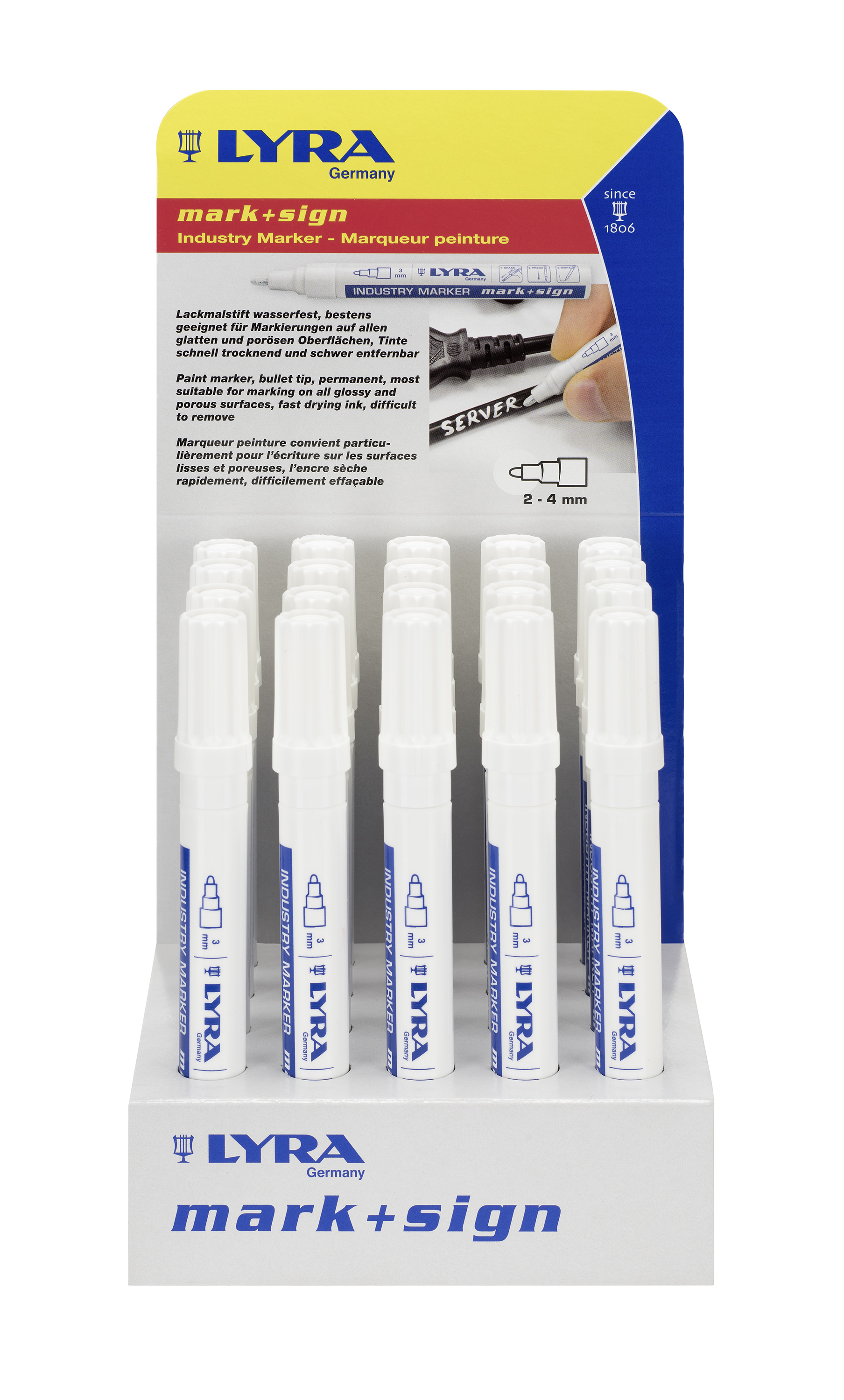 Expositor rotuladores pintura de color Blanco (20 unidades)