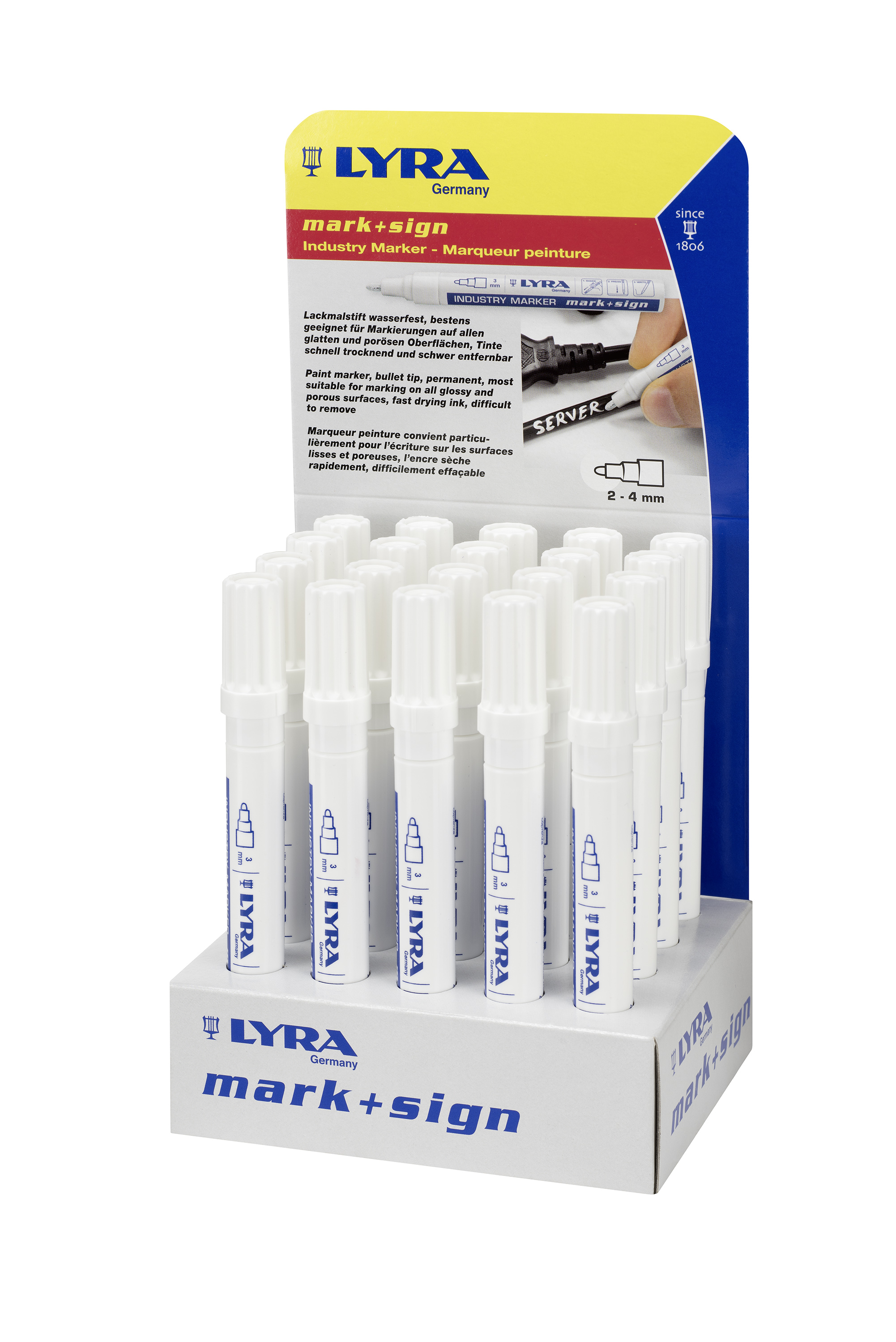 Expositor rotuladores pintura de color Blanco (20 unidades)