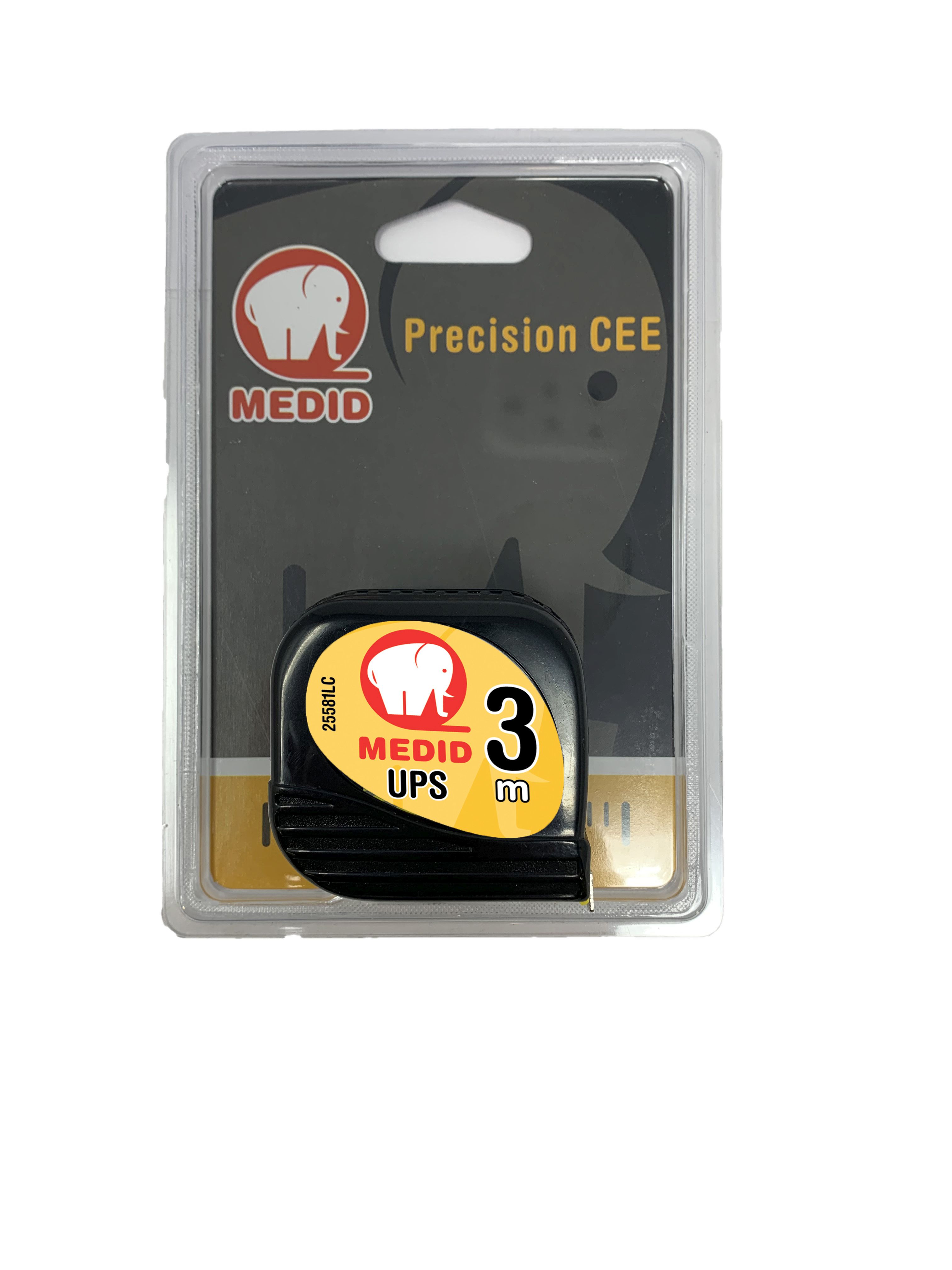 Flexómetro MEDID UPS 3 m x 16 mm sin freno Ref 25581LCB