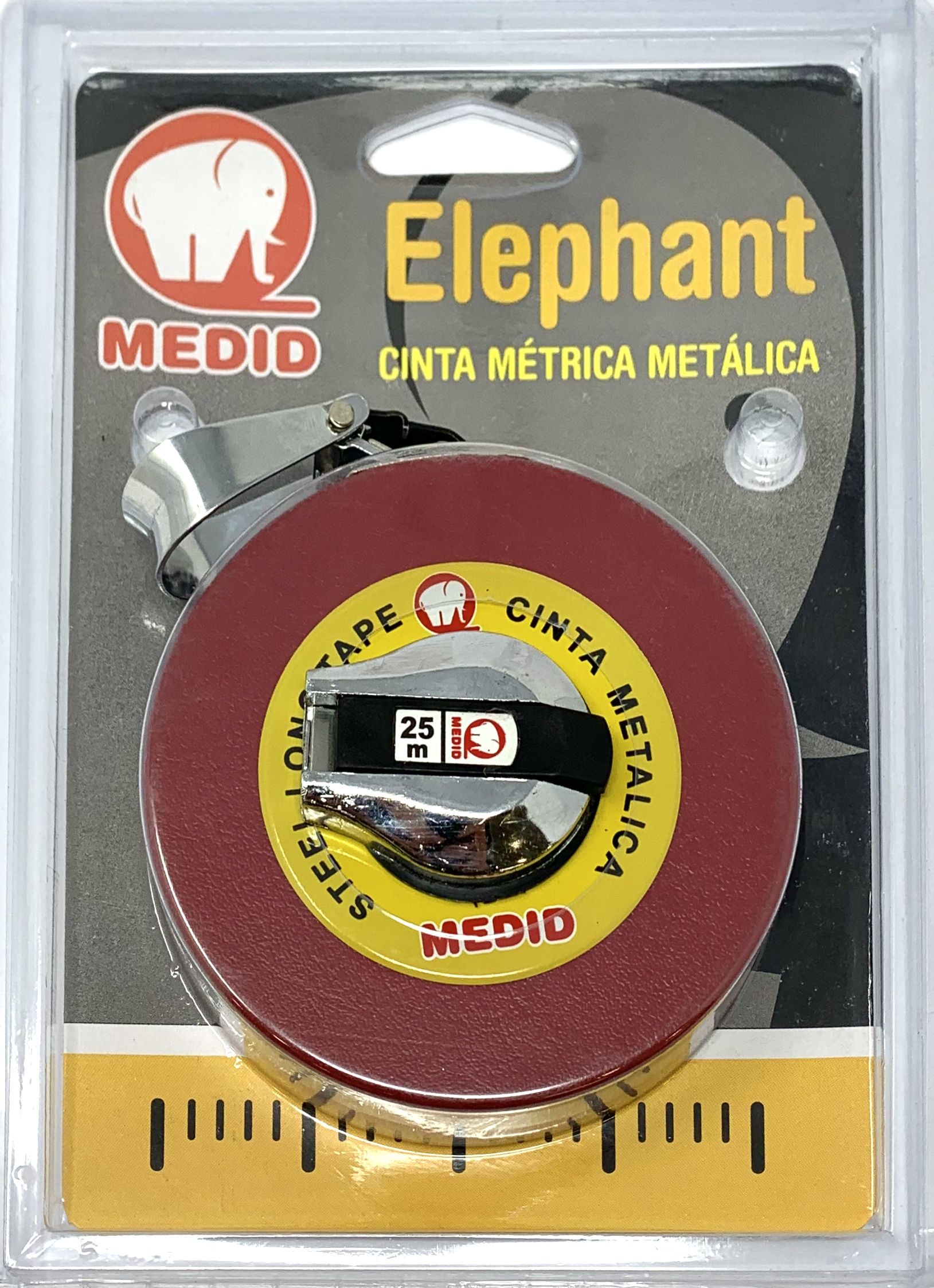 Cinta métrica metálica 25 m x 12 mm Estuche metal + piel - ref.265025