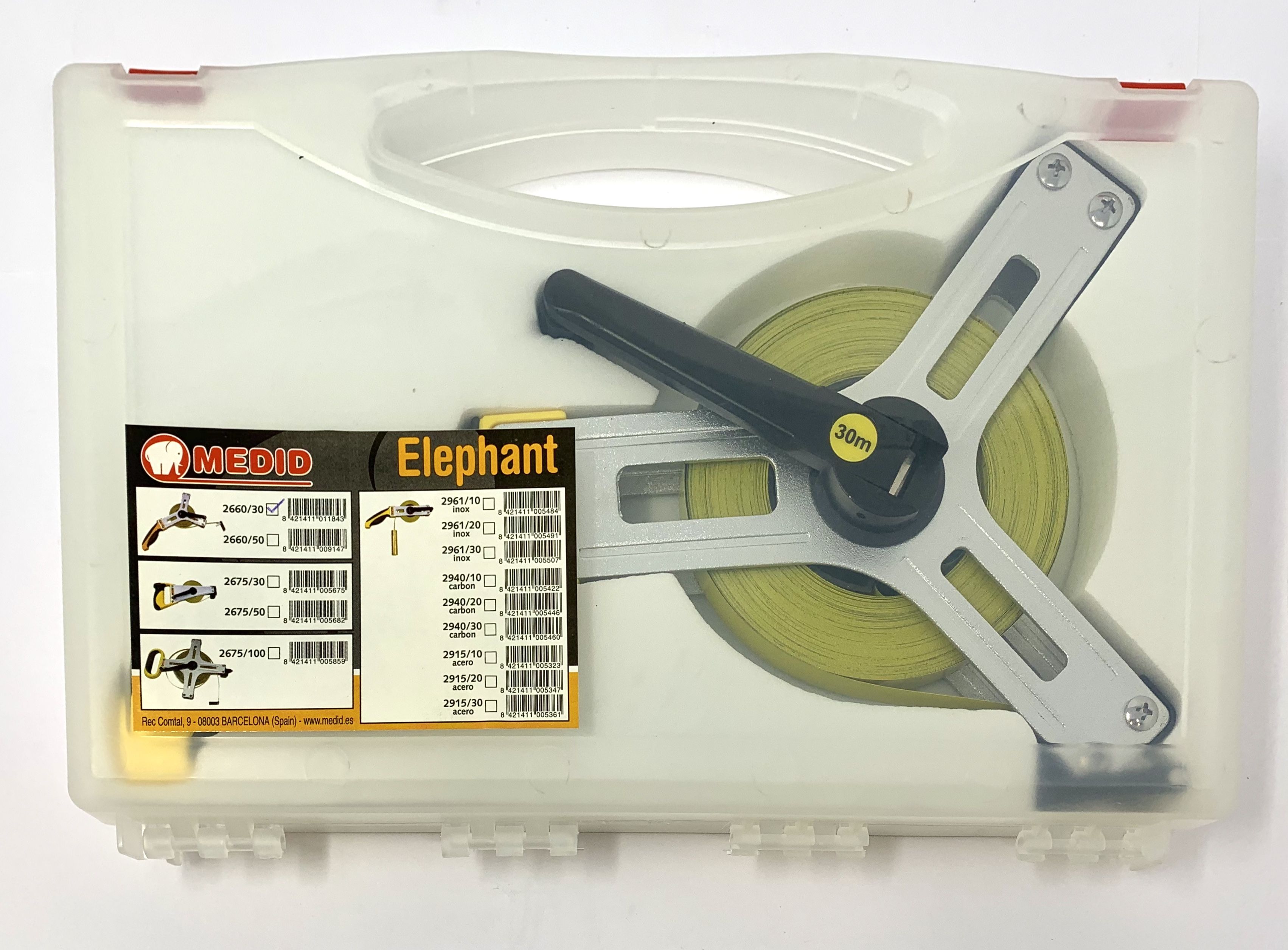 Cinta métrica metálica 30 m x 13 mm estuche ABS + elastollan + aluminio - ref.266030