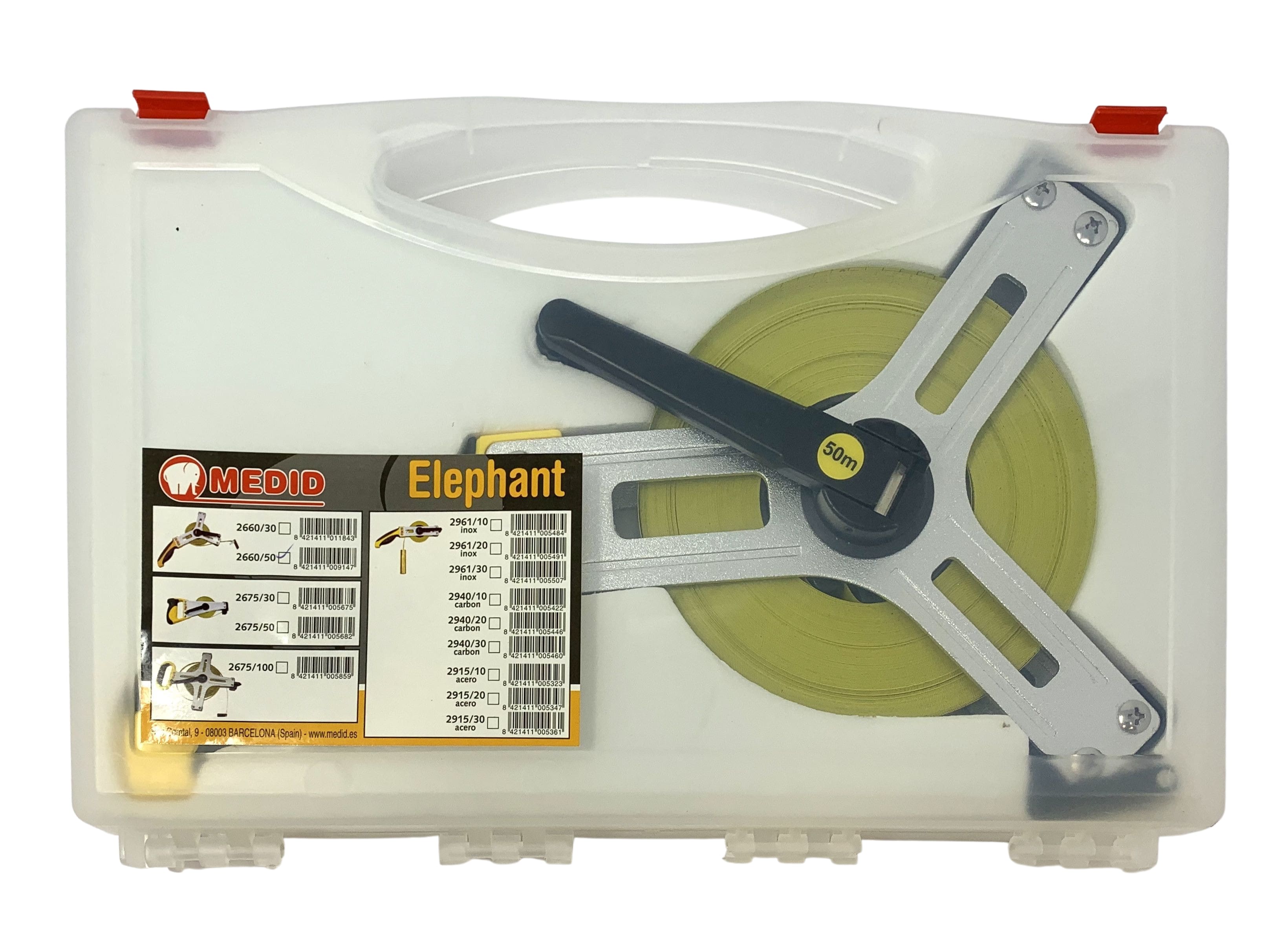 Cinta métrica metálica 50 m x 13 mm Estuche ABS + elastollan + aluminio - ref.266050