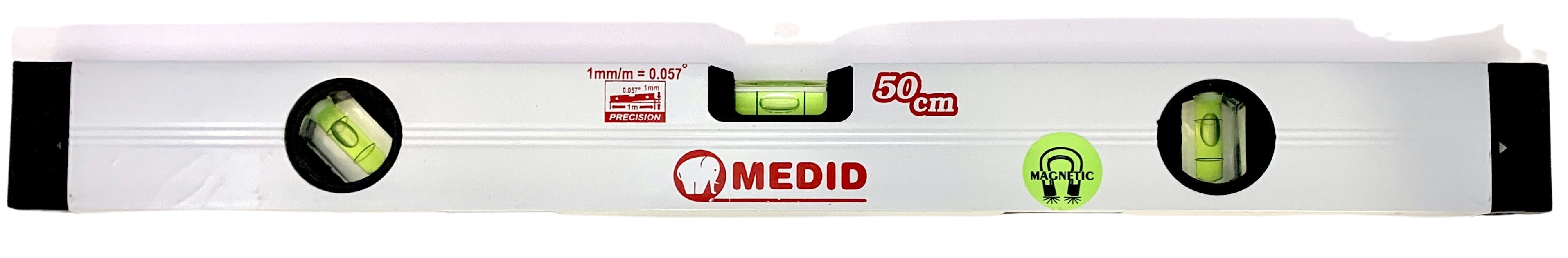 Nivel aluminio 500 mm 3 burbujas. Precisión 1 mm/m. Magnético - ref.27050M