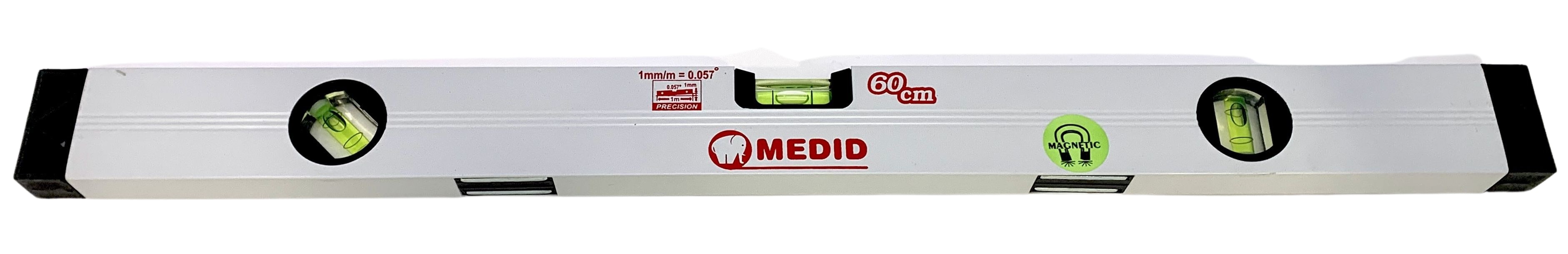 Nivel aluminio 600 mm 3 burbujas. Precisión 1 mm/m. Magnético - ref.27060M