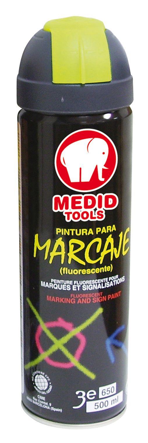 Spray de pintura fluorescente de colro amarillo