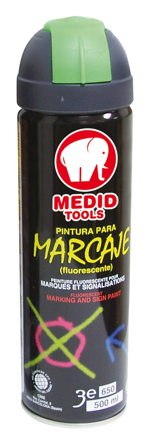 Spray de pintura fluorescente de color verde