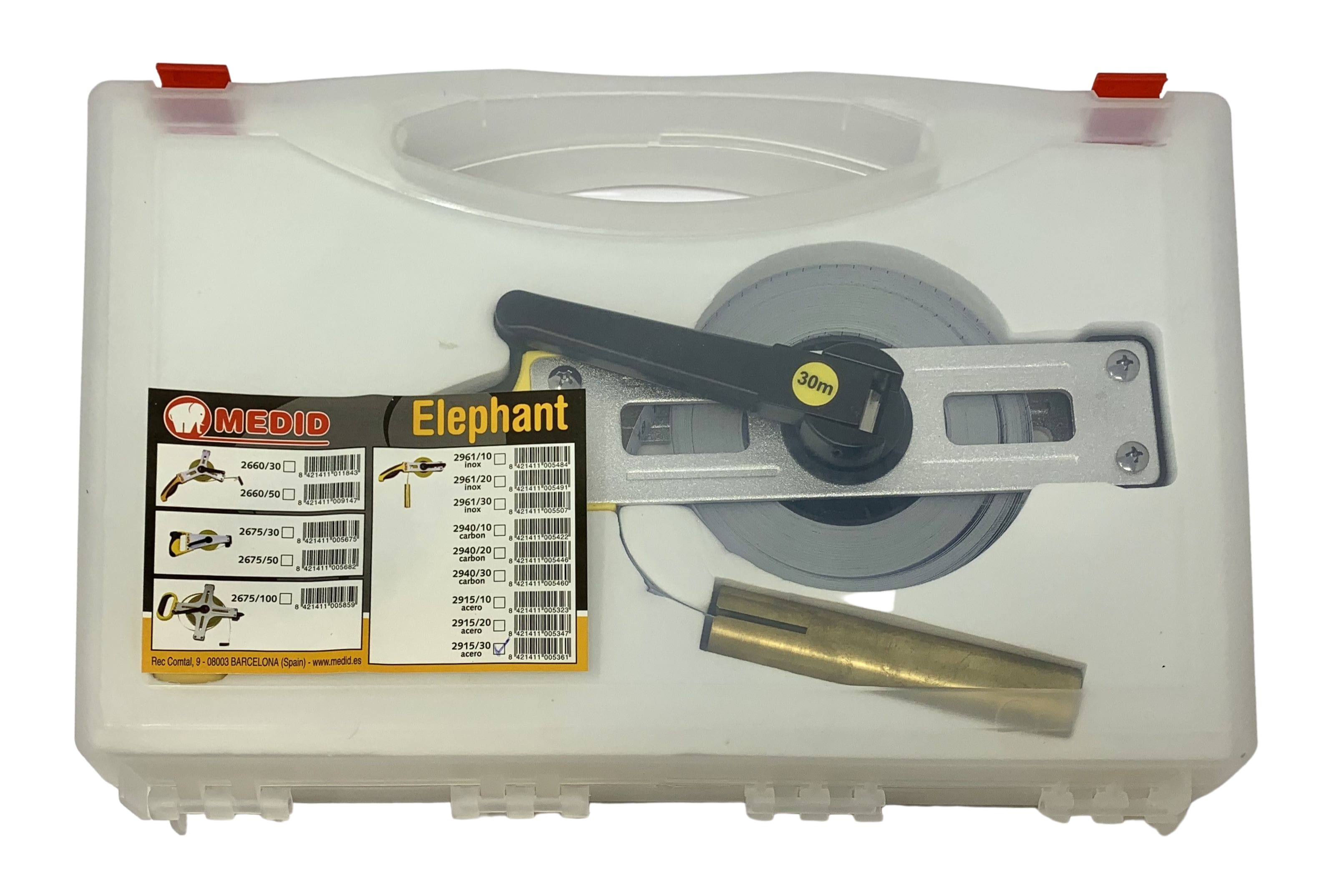 Sonda de acero esmaltado 30 m x 13 mm Estuche ABS, elastollan y aluminio - ref.291530