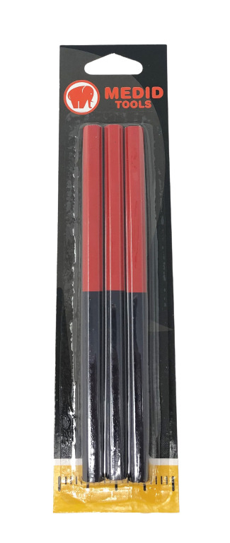 Skin 3 unidades lápiz carpintero 180 mm bicolor (rojo y azul) - ref.3300